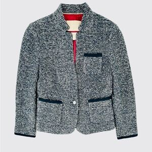 Banana Republic Navy Blue Wool Blend Tweed Jacket Size 2 NWT